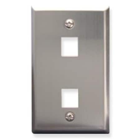 Maxpower Classic Single Gang Stainless Steel Faceplate 2 Port MA13470